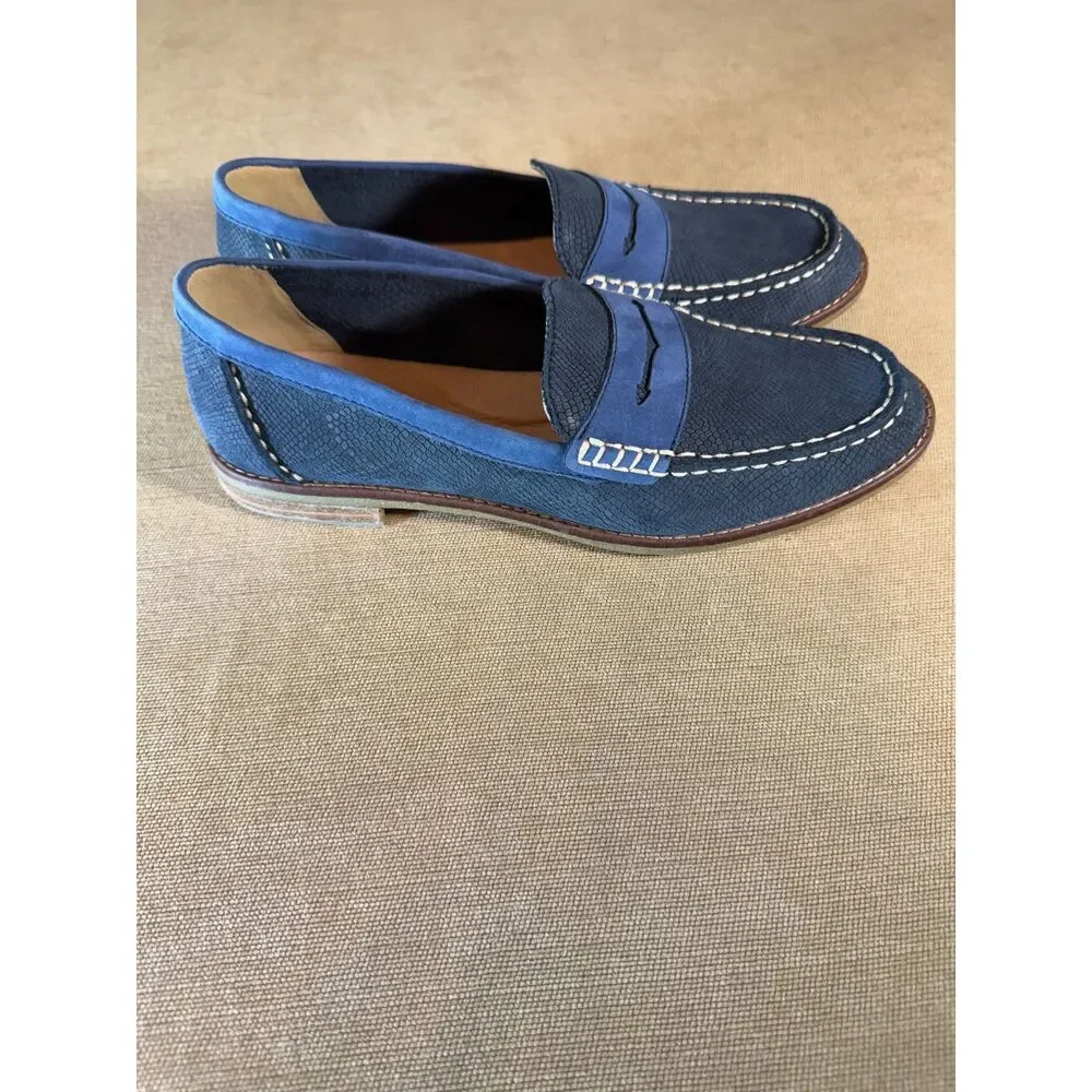 Navy Blue Sperry Top Sider Penny Loafers, Sz 9 Womens